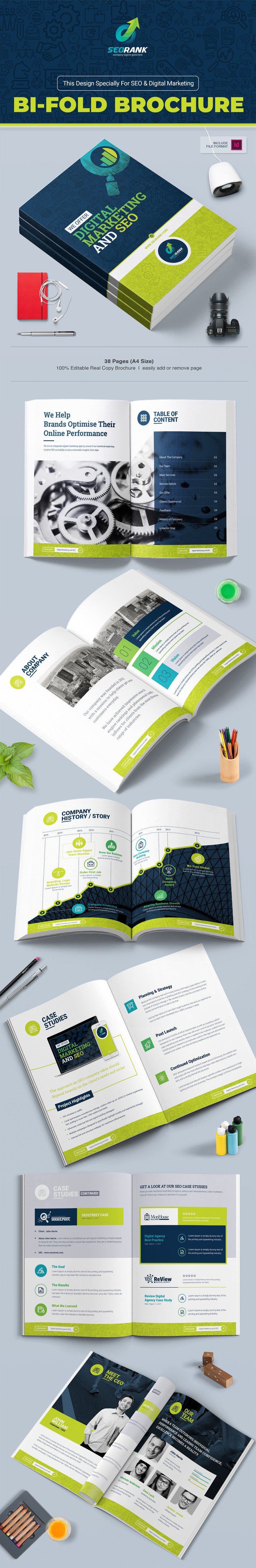 SeoRank Bi Fold Brochure Corporate Identity Template